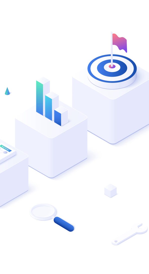 Budget accounting or statistics concept. Business analysis isometric vector illustration. Data analytics for company marketing solutions or financial performance.